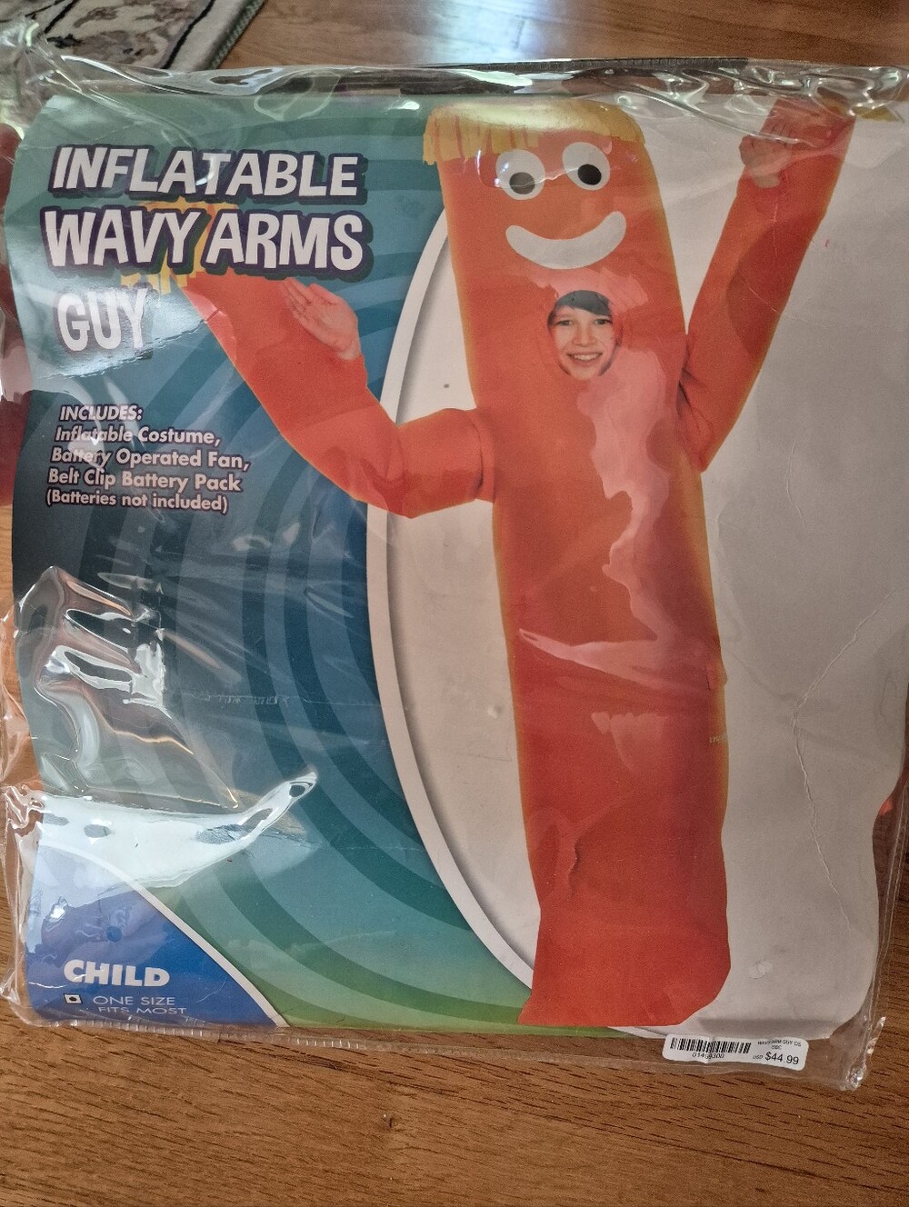 Spirit Halloween Kids Orange Inflatable Wavy Arms Guy Costume - Child One Size